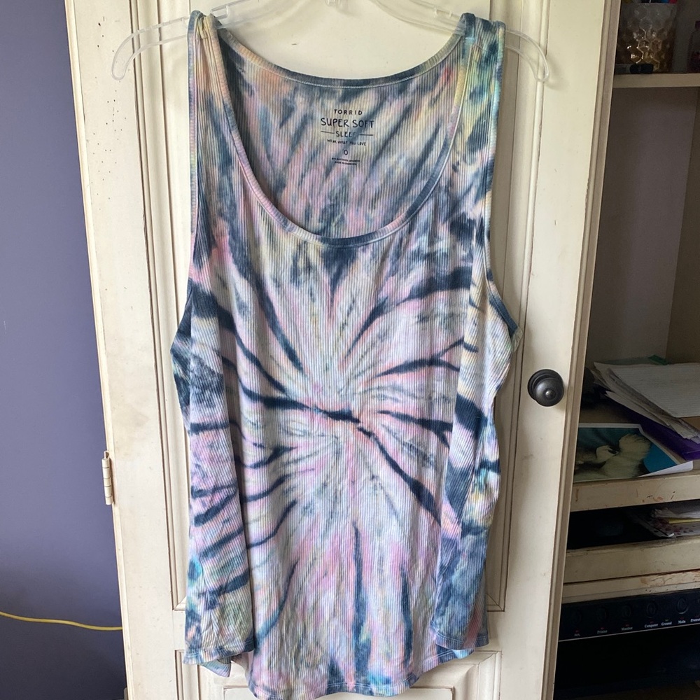 Torrid Multicolor Tie-Dye Tank Top 0 super soft